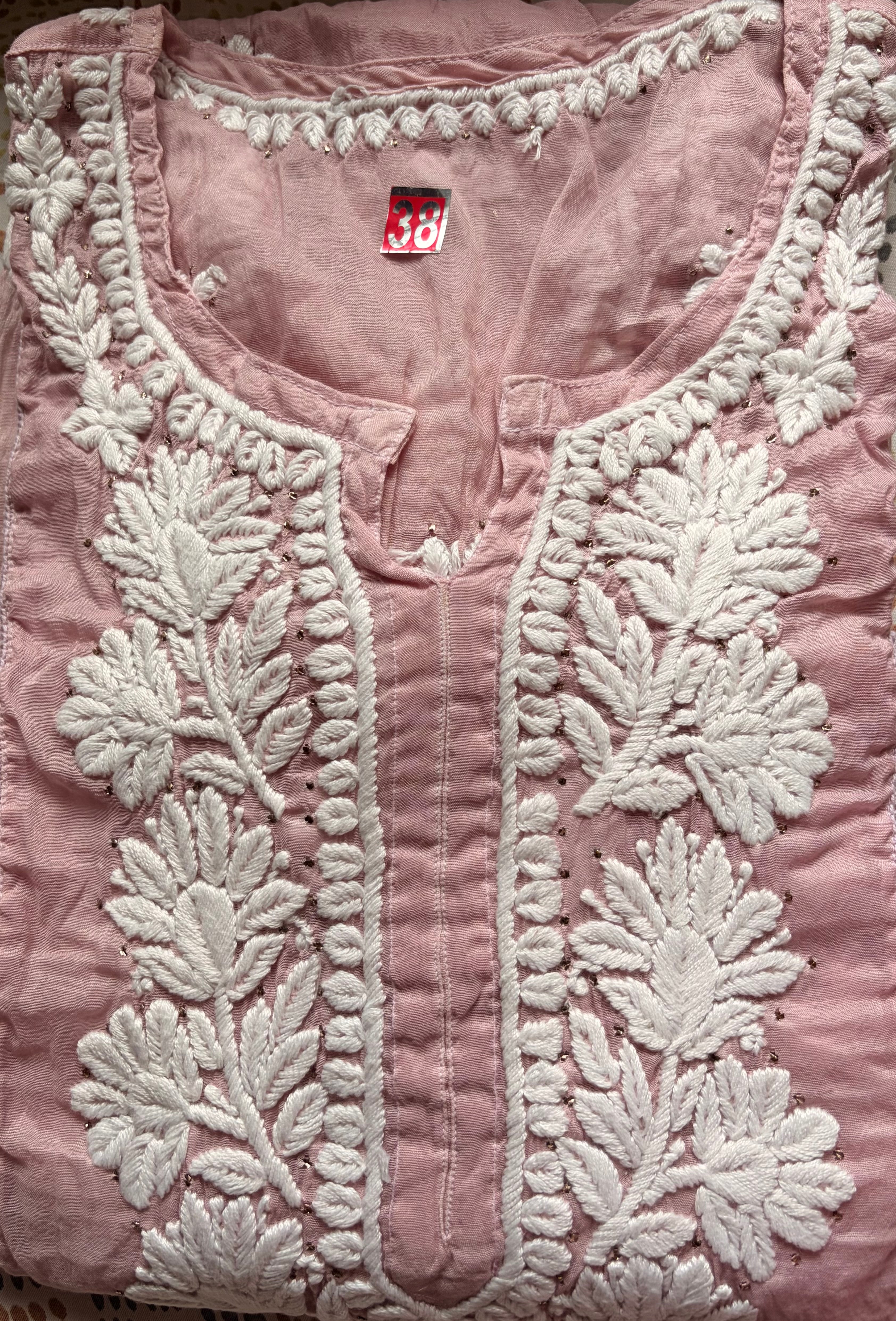 CHANDERI SILK CHIKANKARI KURTA