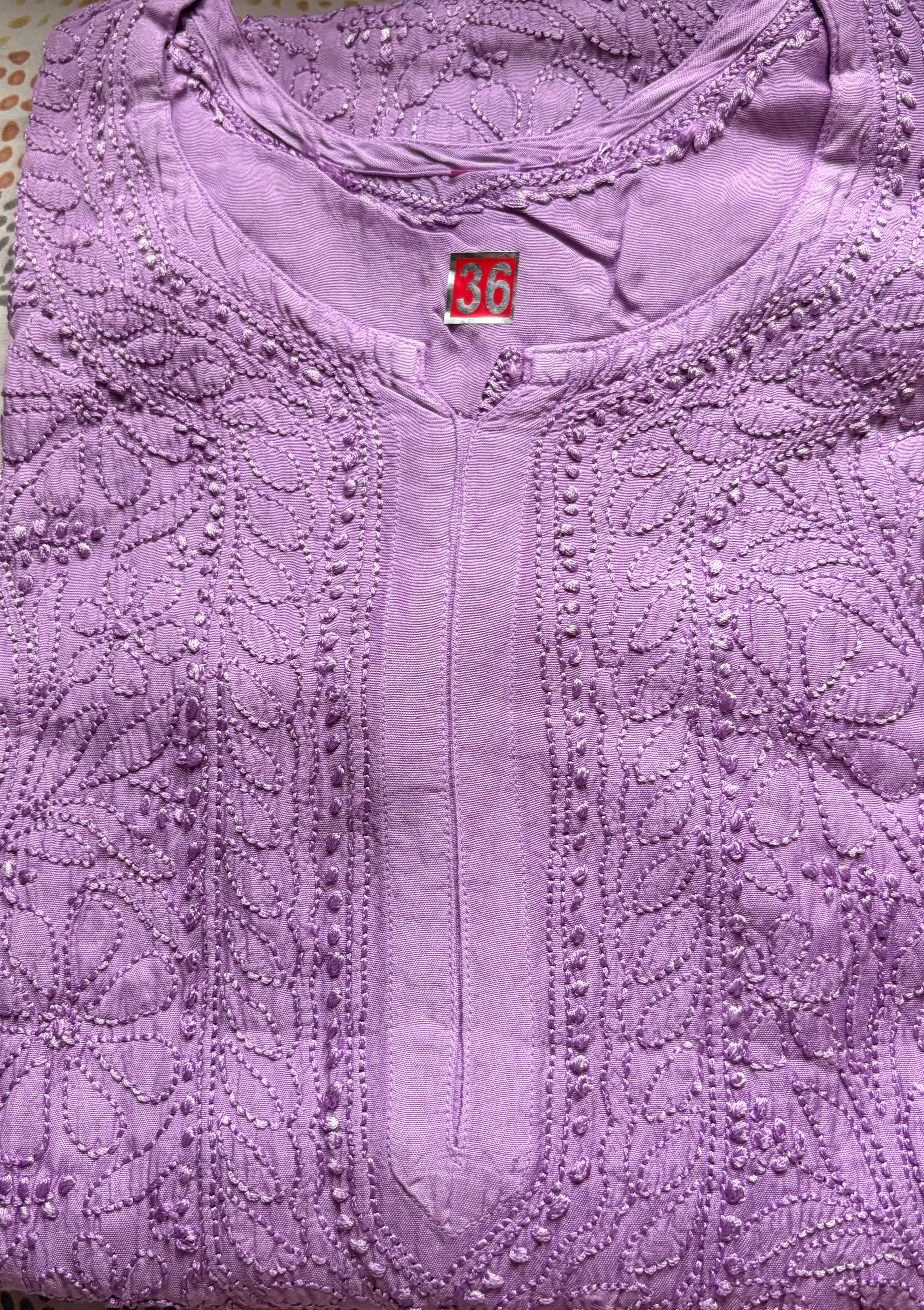 MUSLIN CHIKANKARI KURTA