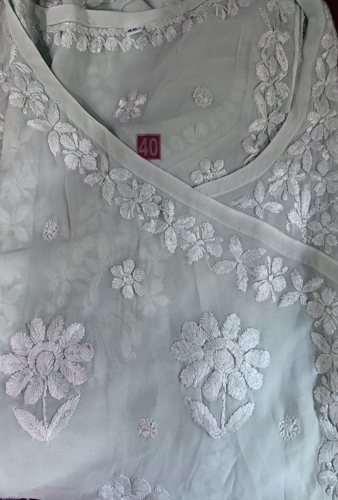 VISCOSE CHIKANKARI ANGRAGHA KURTA